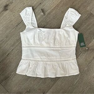 NWT Small Wild Fable White Ruffle Crop Top